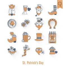Saint Patricks Day Isolated Icon Set N67
