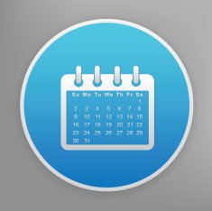 Calendar icon on blue background clean vector N2