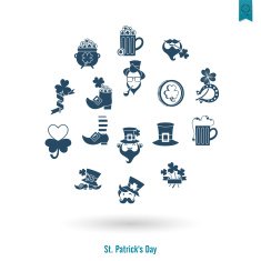Saint Patricks Day Isolated Icon Set N74