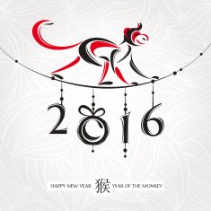 Chinese new year greeting card with monkey N2