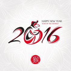 Chinese new year greeting card with monkey N4