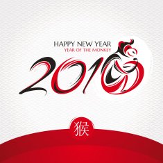 Chinese new year greeting card with monkey N5