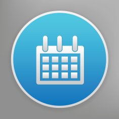 Calendar design on blue button vector