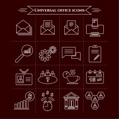 Set of universal office and organizational icons N2
