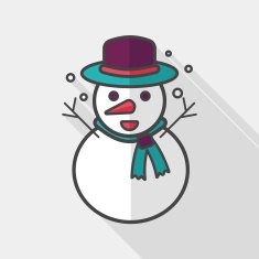 snowman flat icon with long shadow eps10 N18