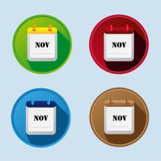 Calendar Flat Icon With More Variants