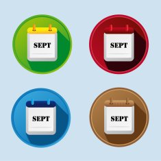 Calendar Flat Icon With More Variants September