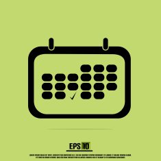 Vector Black Calendar With Check Mark