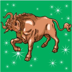 Zodiac sign - Taurus Big strong bull with sharp horns N2
