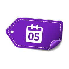 Calender Sign Violet Vector Icon Design