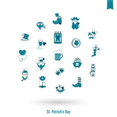 Saint Patricks Day Isolated Icon Set N78
