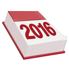 Red Leather Calendar Icon 2016