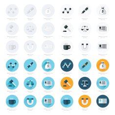 Office icons flat design set