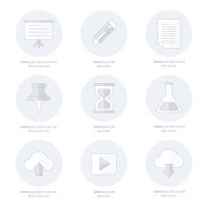 Office icons flat design line icon style