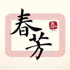 Calligraphy Chinese Good Luck Symbols N10