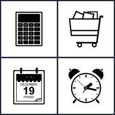 Set of Shopping Icons Budgeting