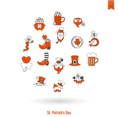 Saint Patricks Day Isolated Icon Set N81