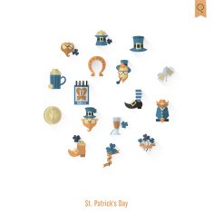 Saint Patricks Day Isolated Icon Set N83