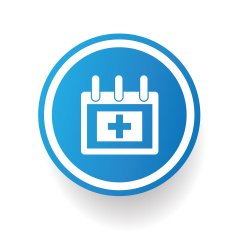 Calendar design on blue button vector N2