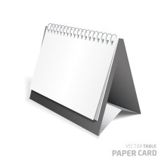 3d table paper card isolated on a grey background N2