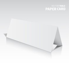 3d table paper card isolated on a grey background N4