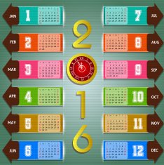 Calendar 2016 happy new year vector illustration N10