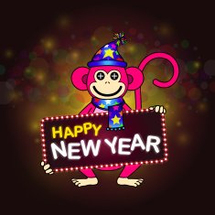 Happy new year with Monkey