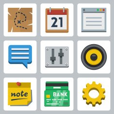 Vector web icons flat style
