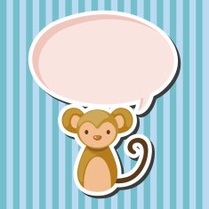 Chinese Zodiac monkey theme elements N2