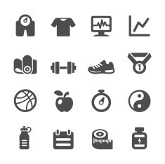 healthy and fitness icon set vector eps10