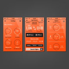 Vector Ui mobile app set flat design