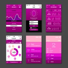 Vector Ui mobile app set flat design N2