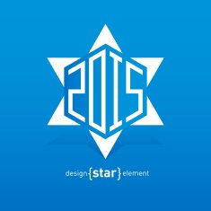 Star with new year date Abstract vector design element N3