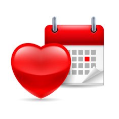 Red heart and calendar free image download