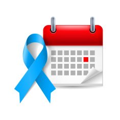 Blue awareness ribbon and calendar
