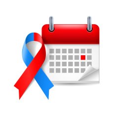 Red and blue awareness ribbon calendar