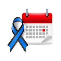 Blue and black awareness ribbon calendar