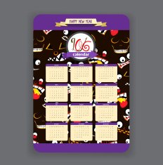 halloween ghost face background Calendar 2016 year design N2