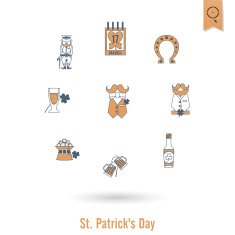 Saint Patricks Day Isolated Icon Set N85