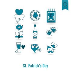 Saint Patricks Day Isolated Icon Set N86