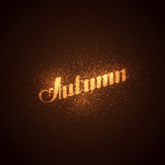 Autumn label with light sparkles