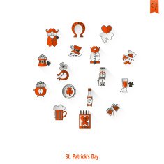 Saint Patricks Day Isolated Icon Set N98