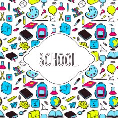 Vector hand drawn school elements