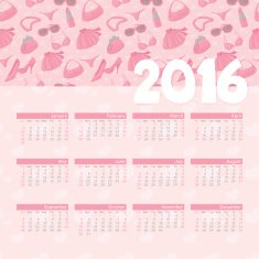 Year Calendar Girly