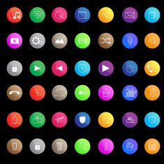 glossy icon collection set