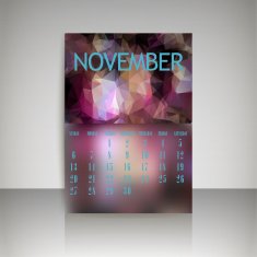 Geometrical polygonal and blurred backgrounds 2016 calendar for november