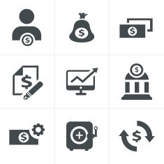 Finance icon set vector