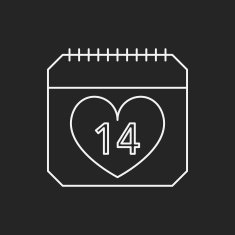 valentine's day calendar line icon N2