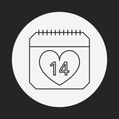 valentine's day calendar line icon N3