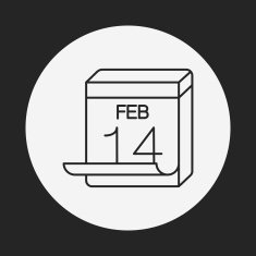 valentine's day calendar line icon N7